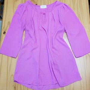 Everly 3/4 Sleeve Pink Blouse